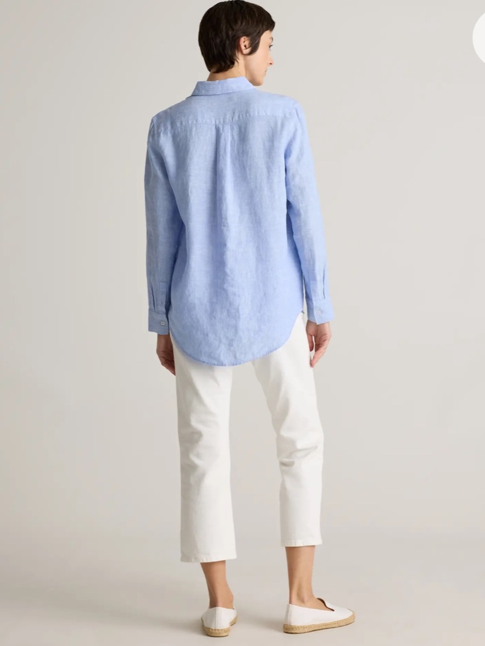 Quince 100% European Linen Button Down Shirt Sz:L Light Blue - Picture 6 of 11